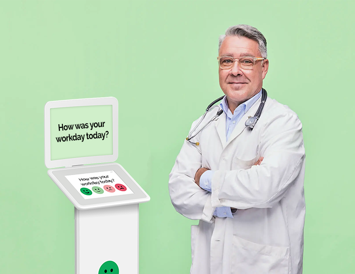 Healthcare workday employee experience smiley touch