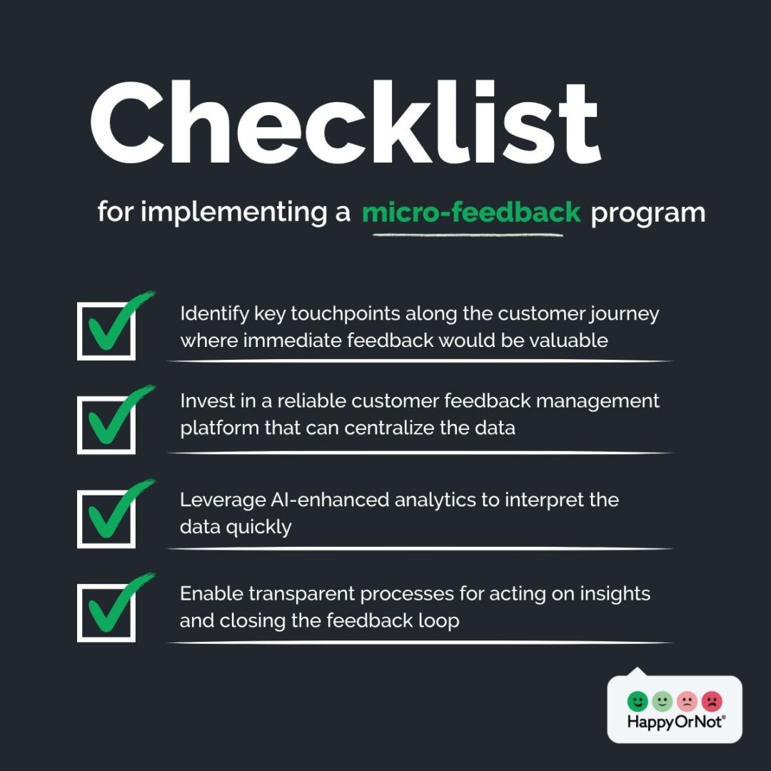 Micro-feedback program checklist infographic